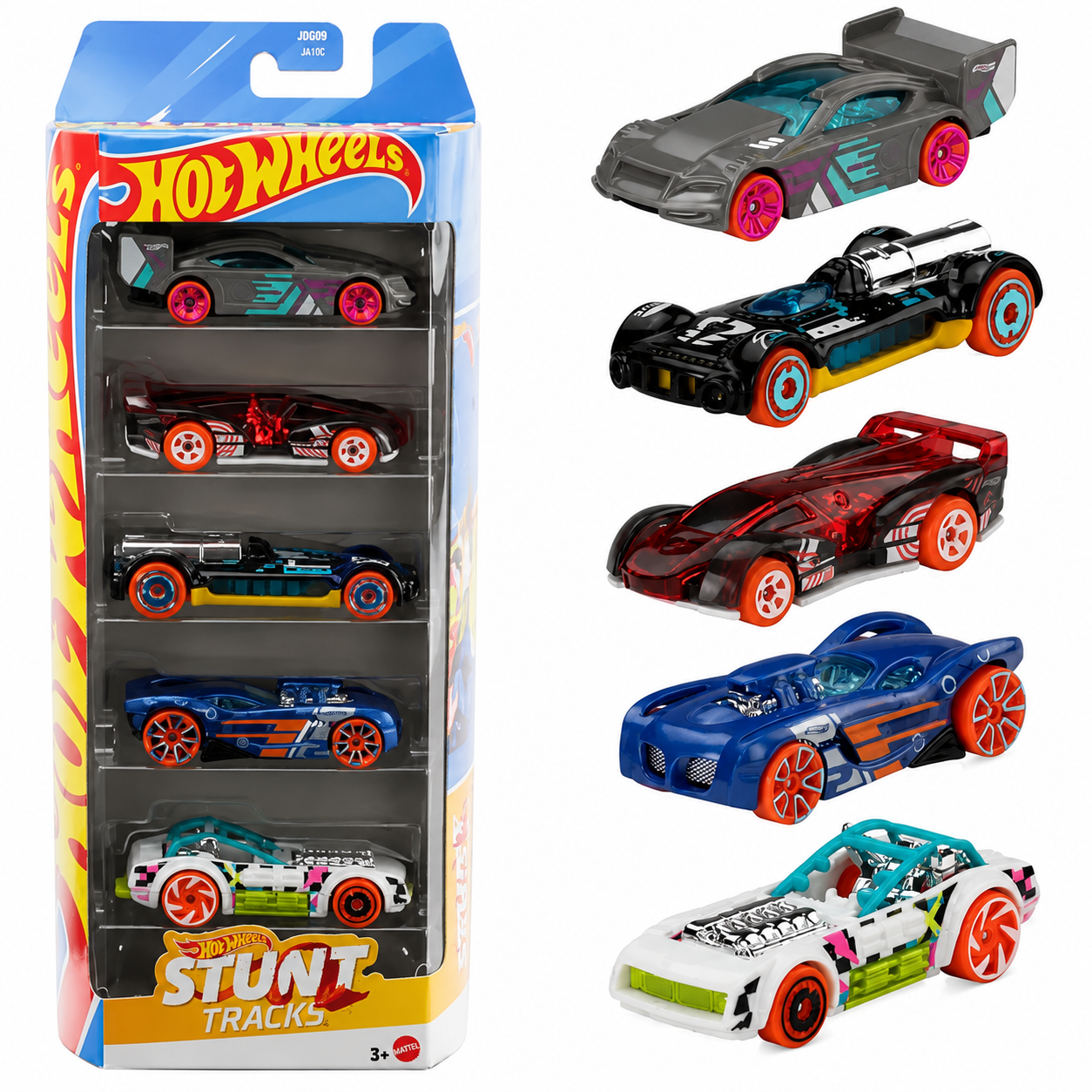 Hot Wheels Stunt tracks Toy Cars, Set of 5 1:64 Scale Die-Cast Vehicles Inspired By & Seen in the Fast Movies (Copy)