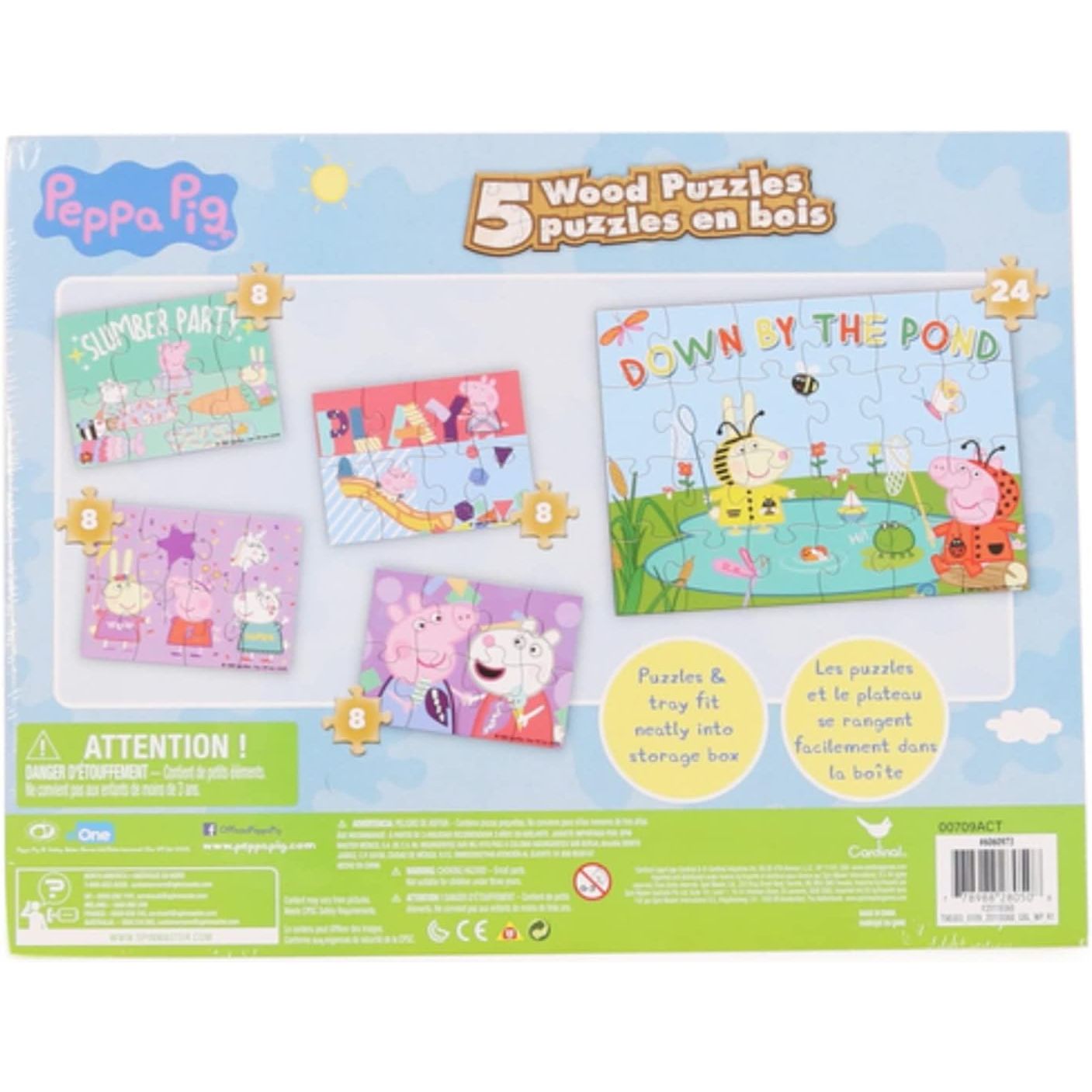 5 Pig Puzzles - with Wooden Storage Box