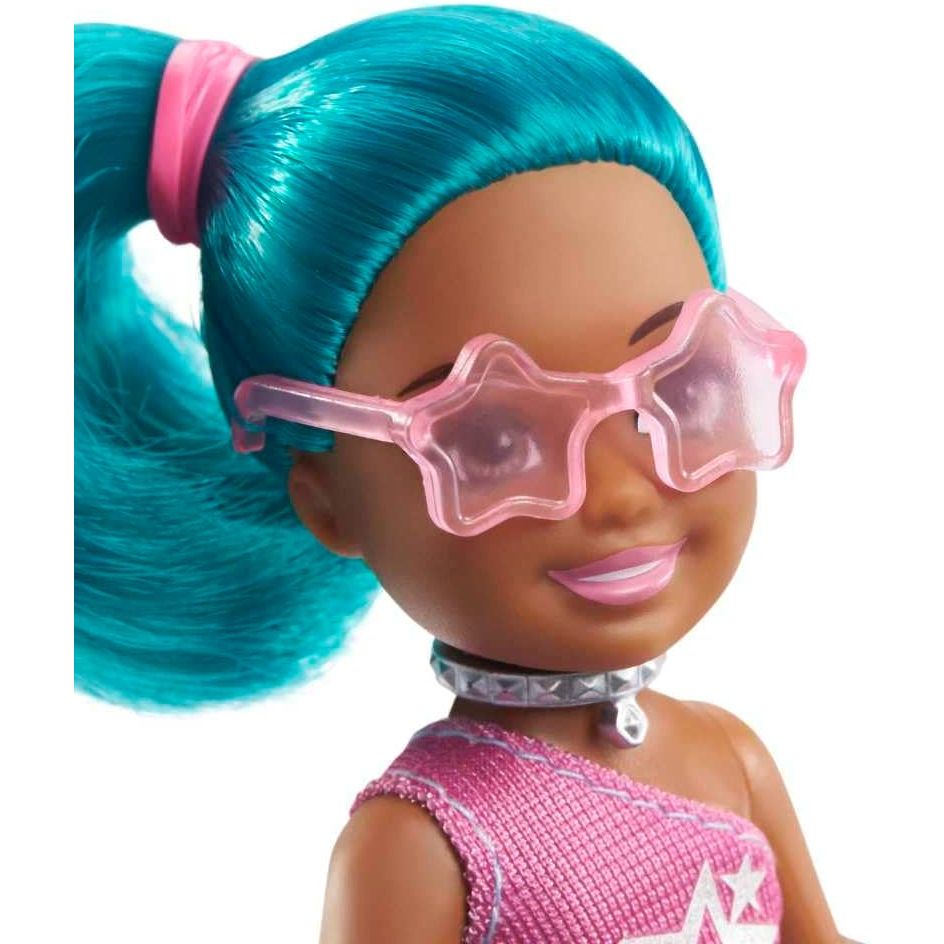 Barbie Chelsea Can Be Playset with Brunette Chelsea Rockstar Doll (6-in), Guitar, Microphone, Headphones, 2 VIP Tickets, Star-Shaped Glasses, Great Gift for Ages 3 Years Old & Up