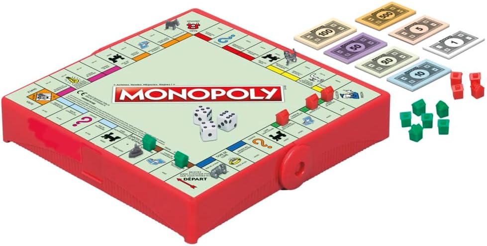 Monopoly Grab and Go Game for Ages 8 and Up, Travel Game for 2-4 Players