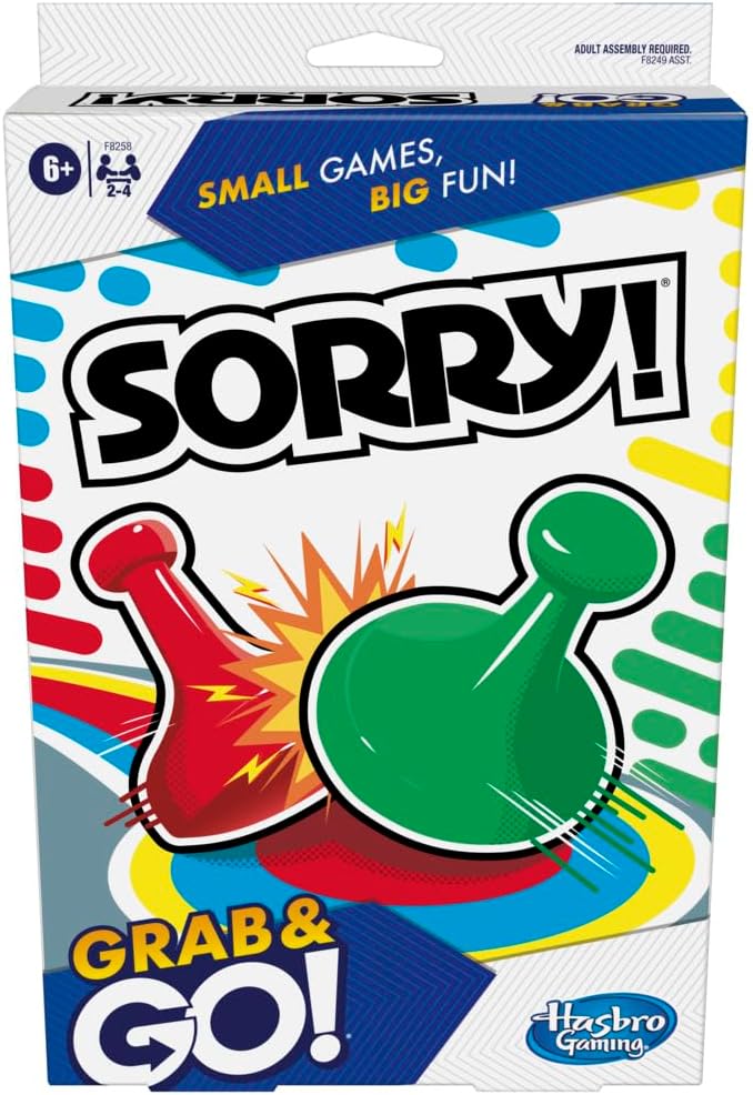 Hasbro Gaming Sorry! Grab and Go Travel-Sized Board Game