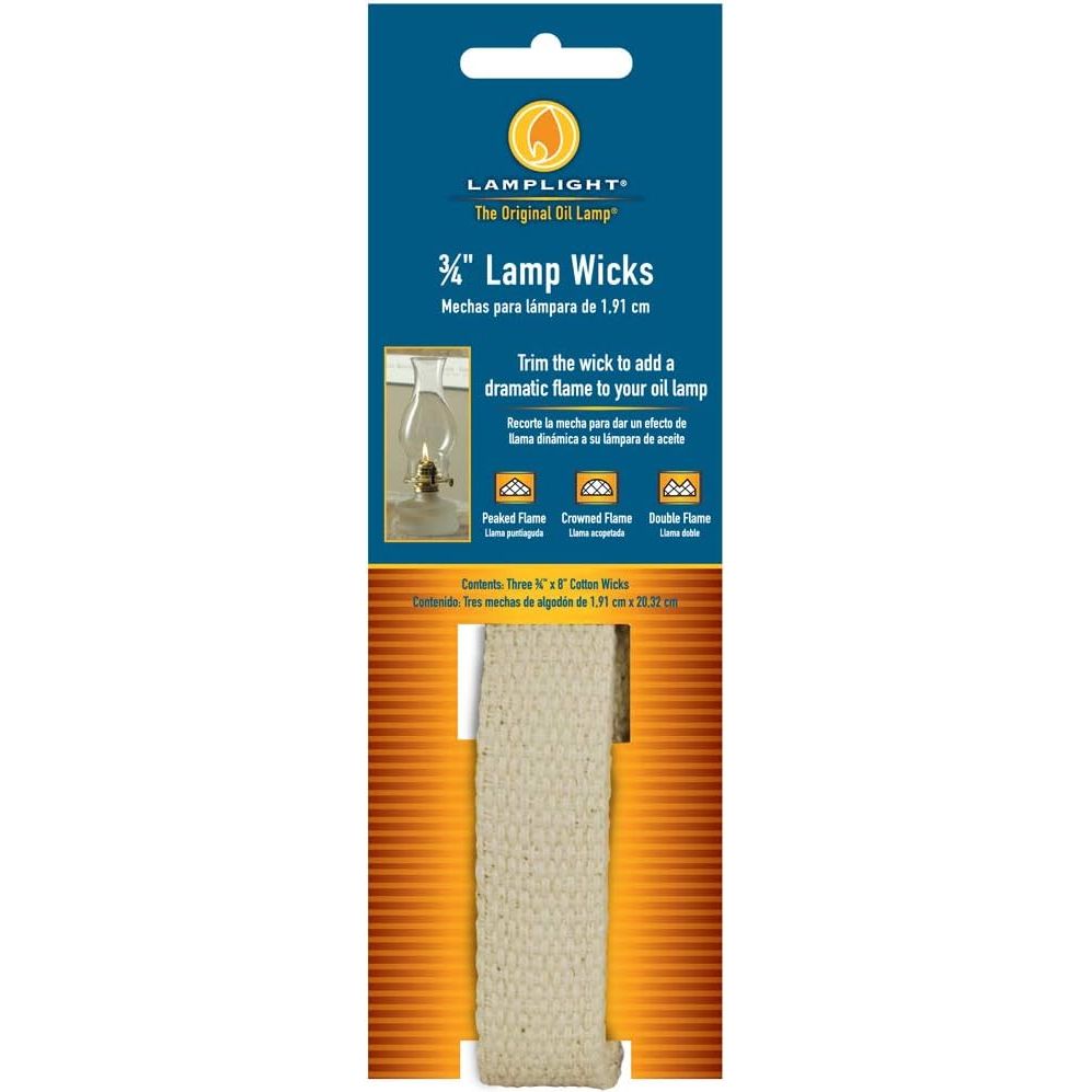 Lamplight Replacement Cotton Flat Wick - 3/4", 3 Count (Pack of 1),White