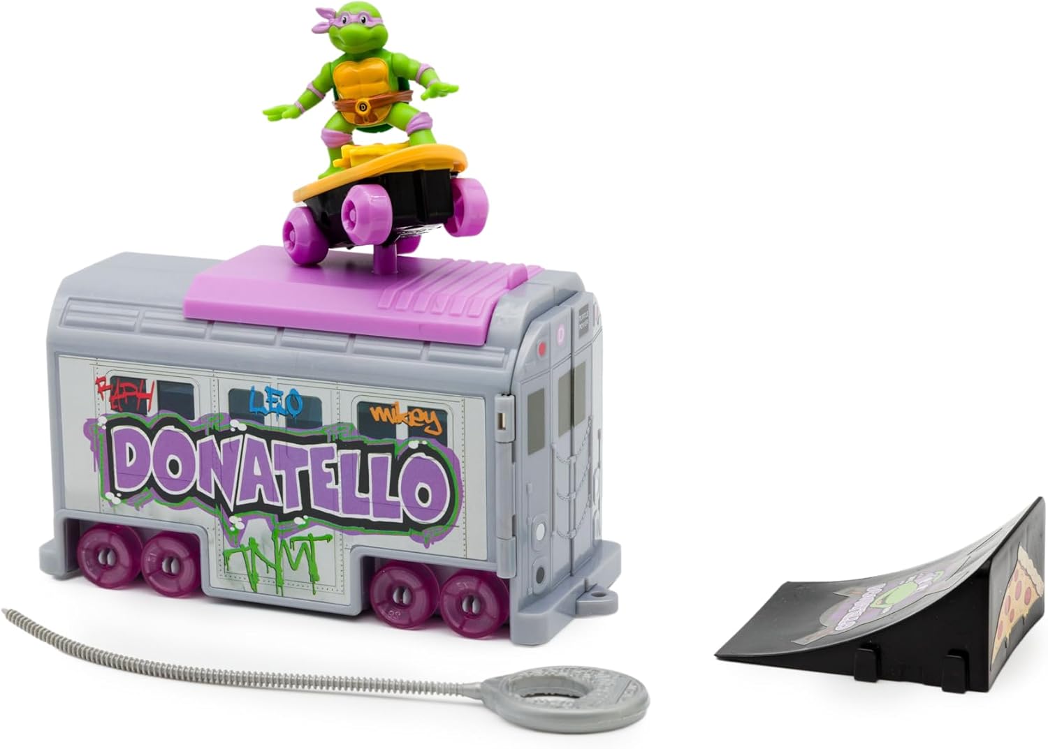 Teenage Mutant Ninja Turtles 5" Switch Kick Subway Launcher Donatello for Ages 3+ - Launch & Battle with Box Car - Collect All 4!
