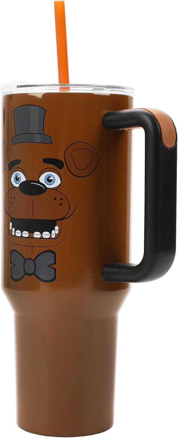 Bioworld Five Nights at Freddy's Tumbler 40-oz Stainless Steel Insulated Travel Mug with Straw