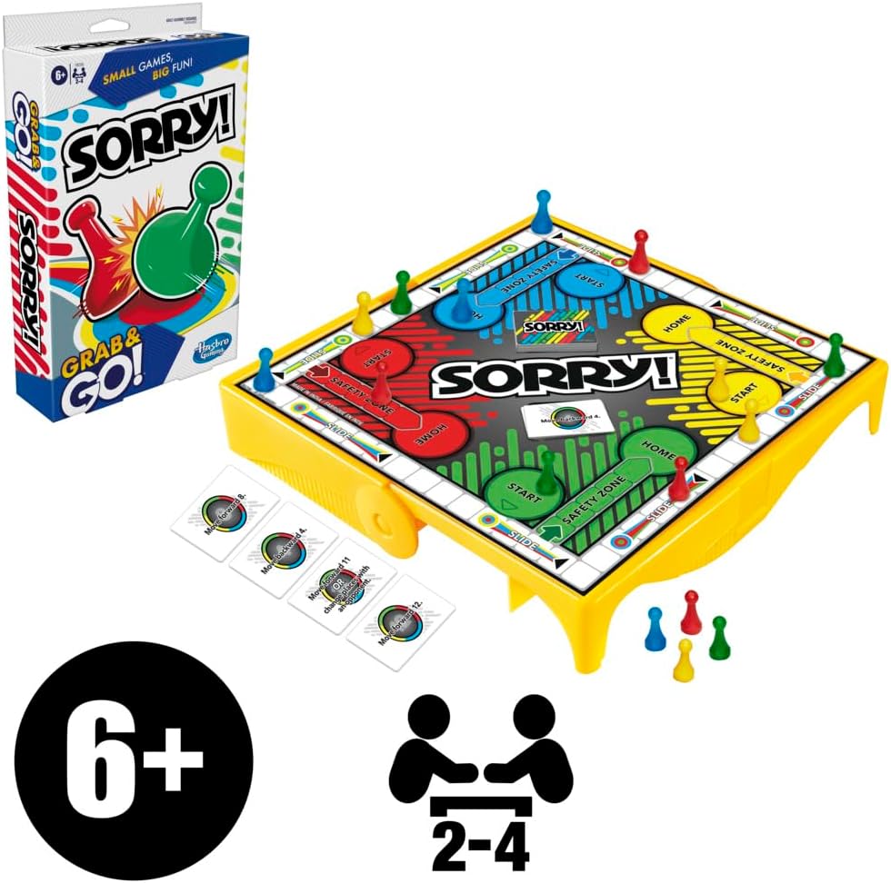 Hasbro Gaming Sorry! Grab and Go Travel-Sized Board Game