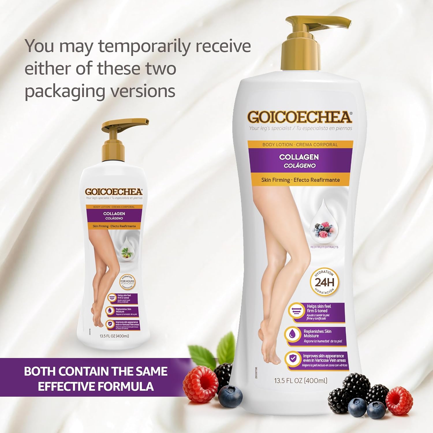 Goicoechea Skin Firming Cream | Body lotion with Collagen Elastin for Women, Skin Toned & Firming Lotion, Formula for Varicose Veins & Restless Legs, 24H Hydration, 13.5 oz, 1-Pack
