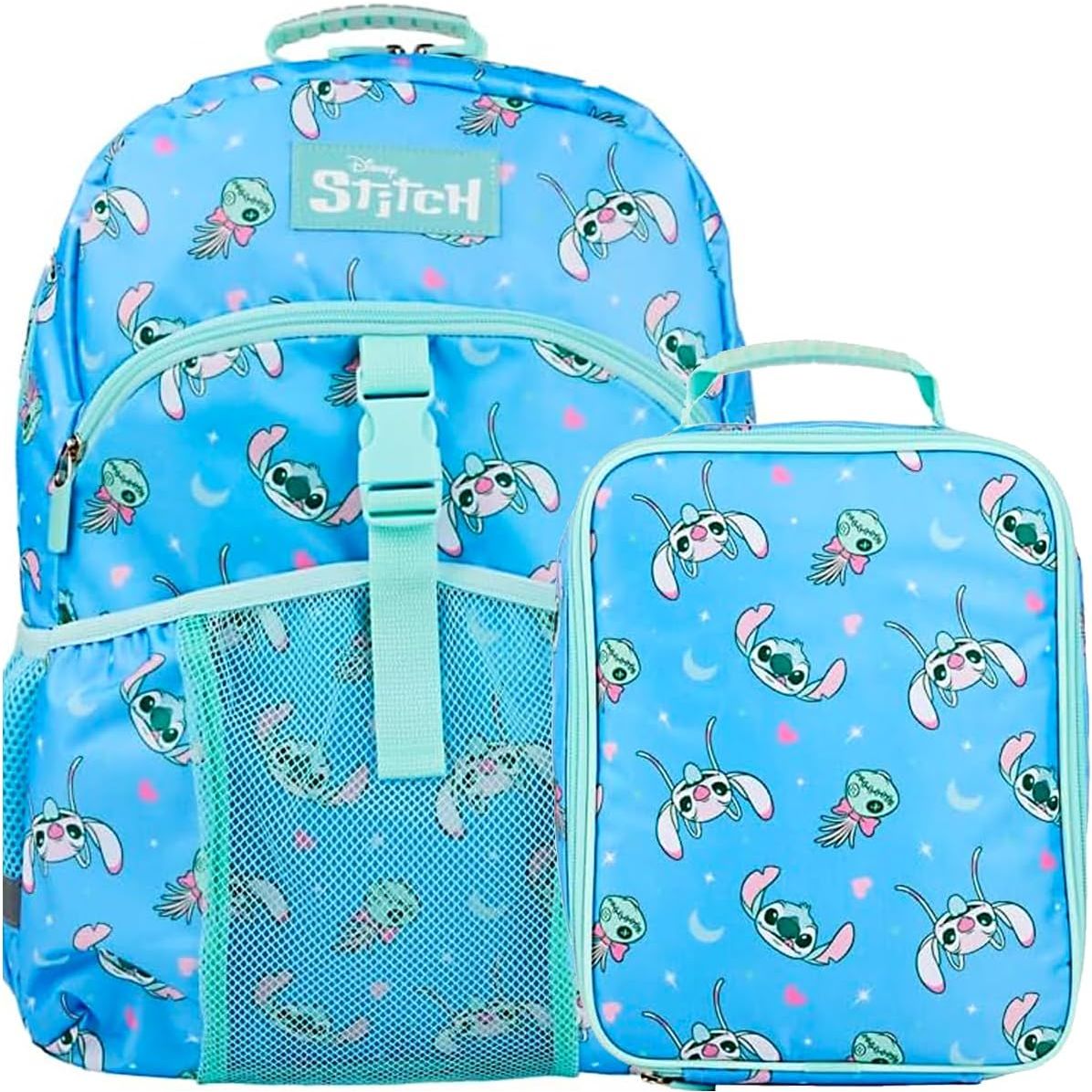 Bioworld Disney's Stitch 2-Piece 16" Premium Youth Backpack & Lunch Kit Set For Girls