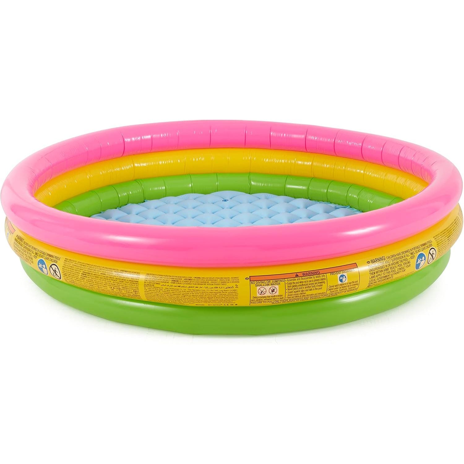Intex Sunset Glow Inflatable Pool: 58in x 13in - 3 Ring Soft Floor - 73 gal Capacity - Repair Patch Included
