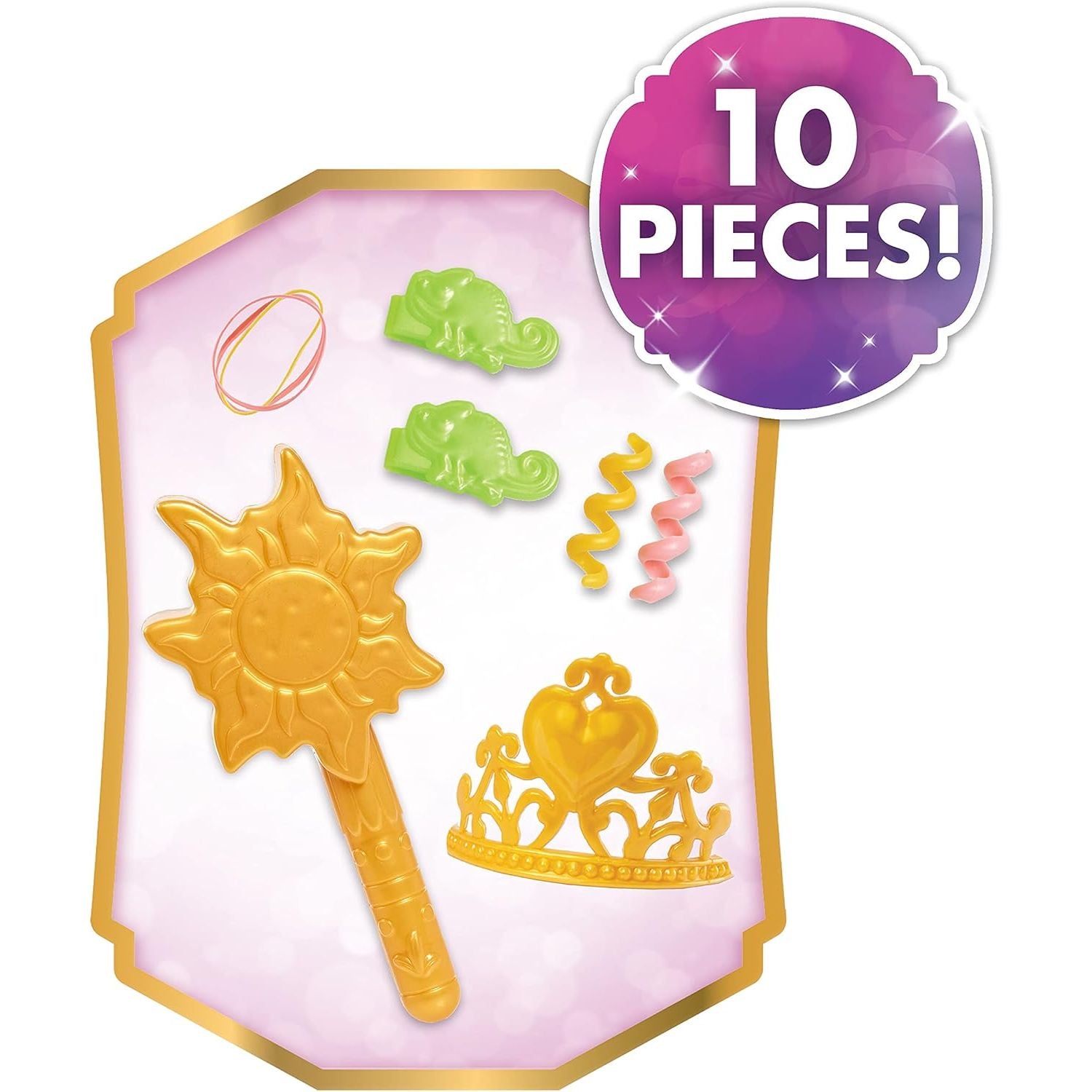 Disney Princess Rapunzel Styling Head, Blonde Hair, 10 Piece Pretend Play Set, Tangled, Kids Toys for Ages 3 Up by Just Play
