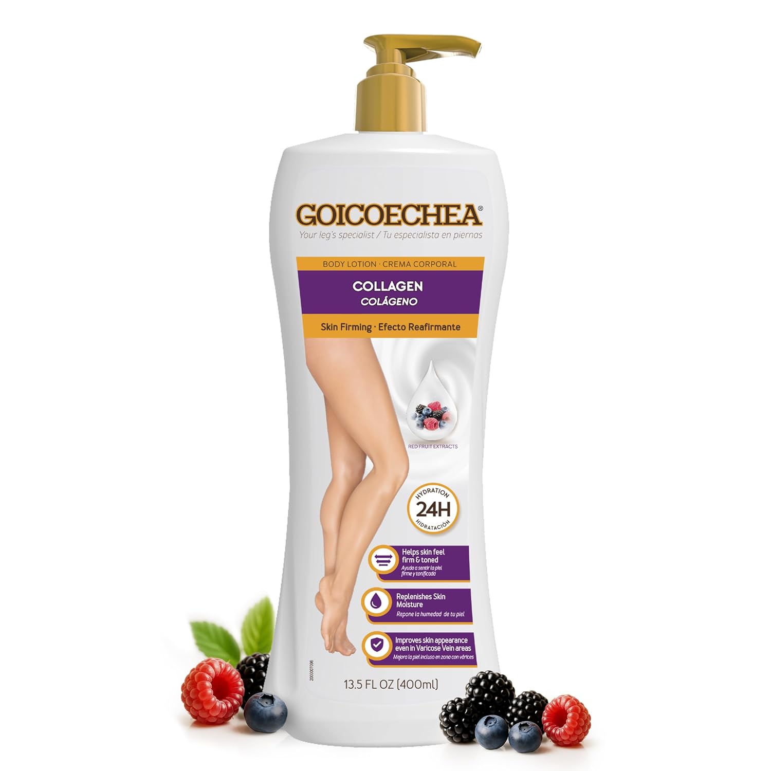 Goicoechea Skin Firming Cream | Body lotion with Collagen Elastin for Women, Skin Toned & Firming Lotion, Formula for Varicose Veins & Restless Legs, 24H Hydration, 13.5 oz, 1-Pack