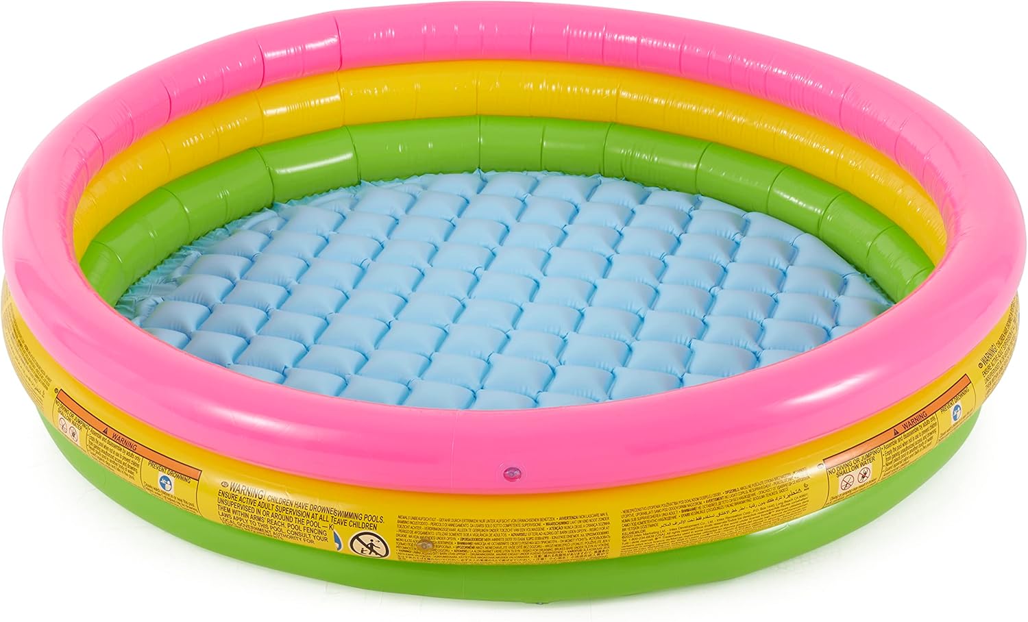 Intex Sunset Glow Inflatable Pool: 58in x 13in - 3 Ring Soft Floor - 73 gal Capacity - Repair Patch Included