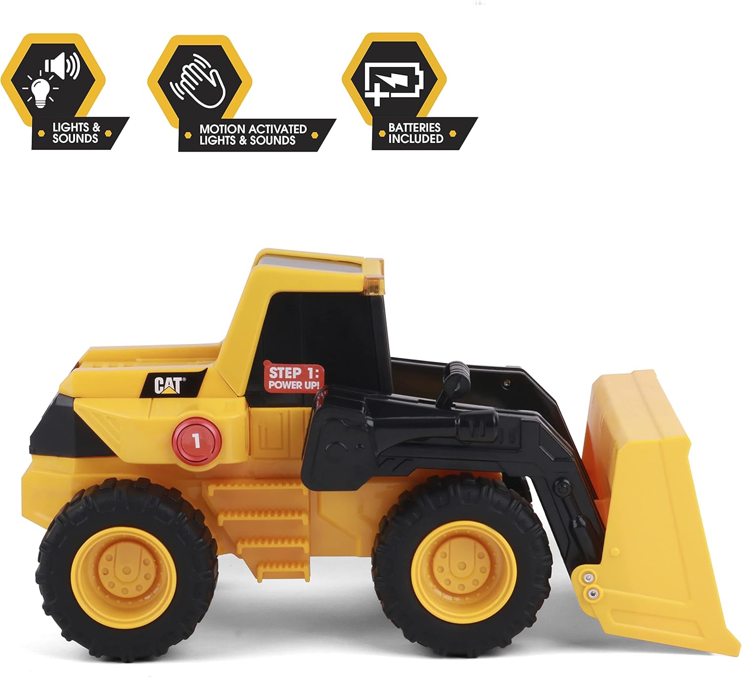 CAT Construction Toys, CAT Construction 11.5" Power Haulers Wheel Loader, Realistic Lights & Sounds, Motion Drive Technology, Working Features, and Interactive Play for Ages 3+