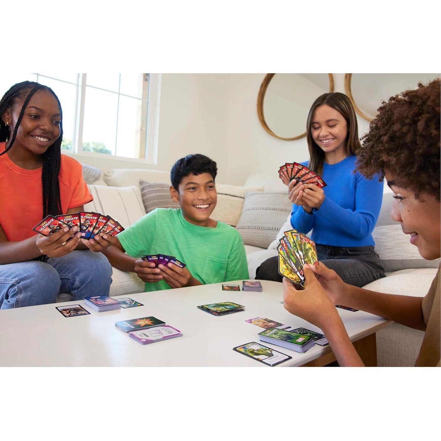 Mattel Games UNO Ultimate Marvel Card Game with 4 Character Decks, 4 Collectible Foil Cards & Special Rules, 2-4 Players, 2nd Edition