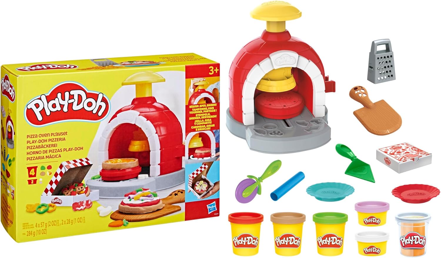 Play-Doh Kitchen Creations Pizza Oven Playset with 6 Cans & 8 Accessories, Back to School Classroom Supplies, Play Food & Cooking Toys, Preschool Toys, Ages 3+
