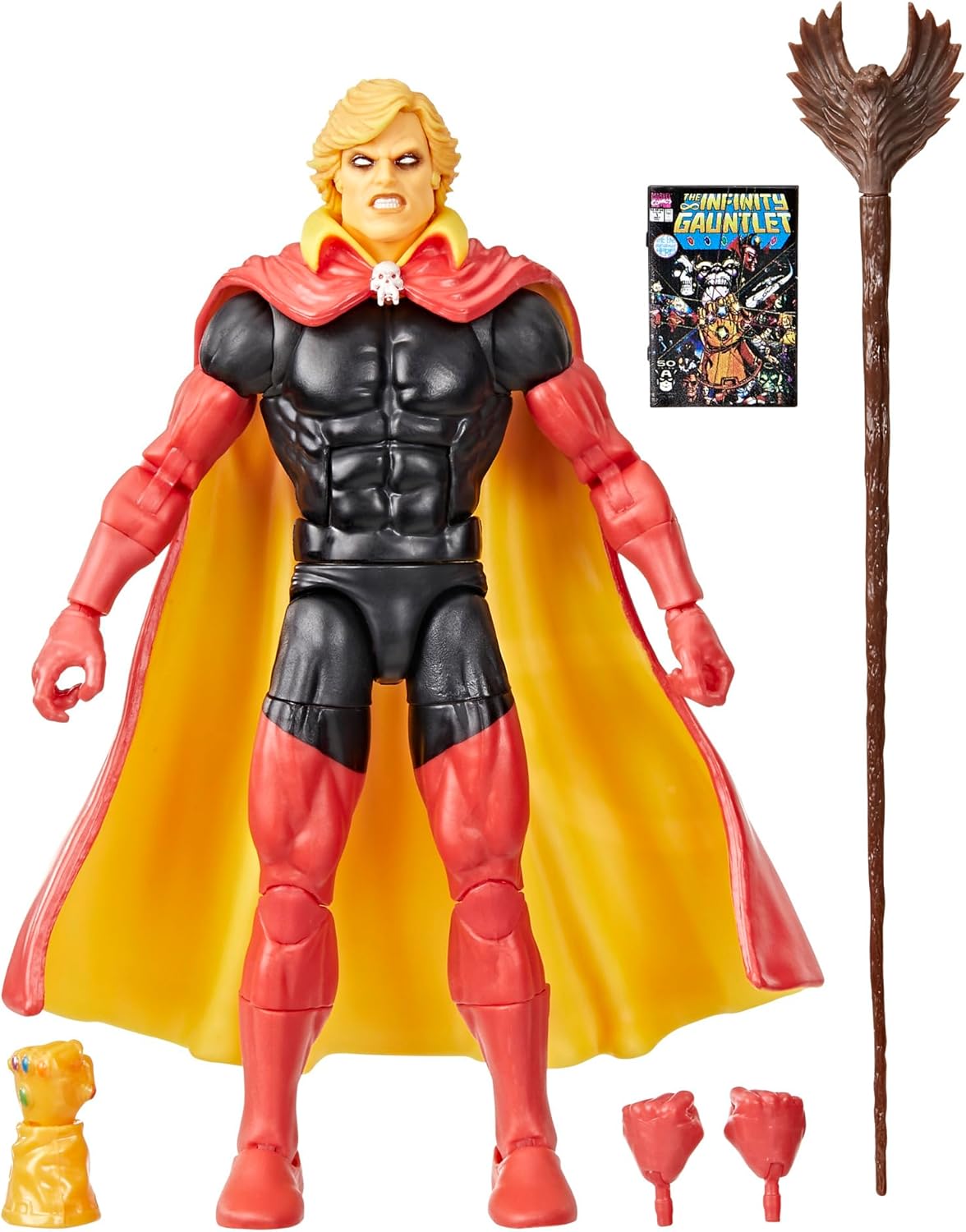 Marvel Legends Series Adam Warlock, Infinity Gauntlet Comics-Inspired Collectible 6-Inch Scale Action Figure with Character-Sized Comic Accessory