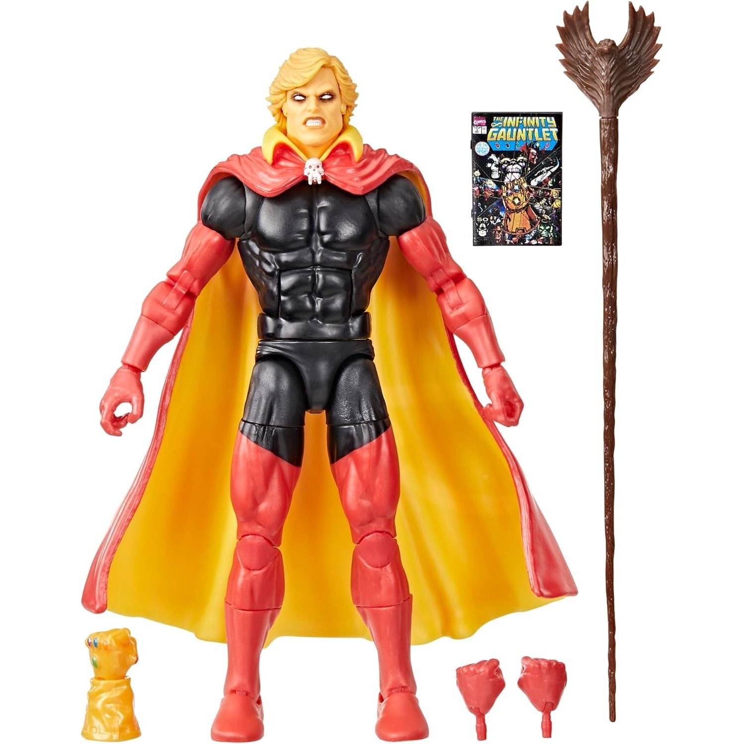 Marvel Legends Series Adam Warlock, Infinity Gauntlet Comics-Inspired Collectible 6-Inch Scale Action Figure with Character-Sized Comic Accessory