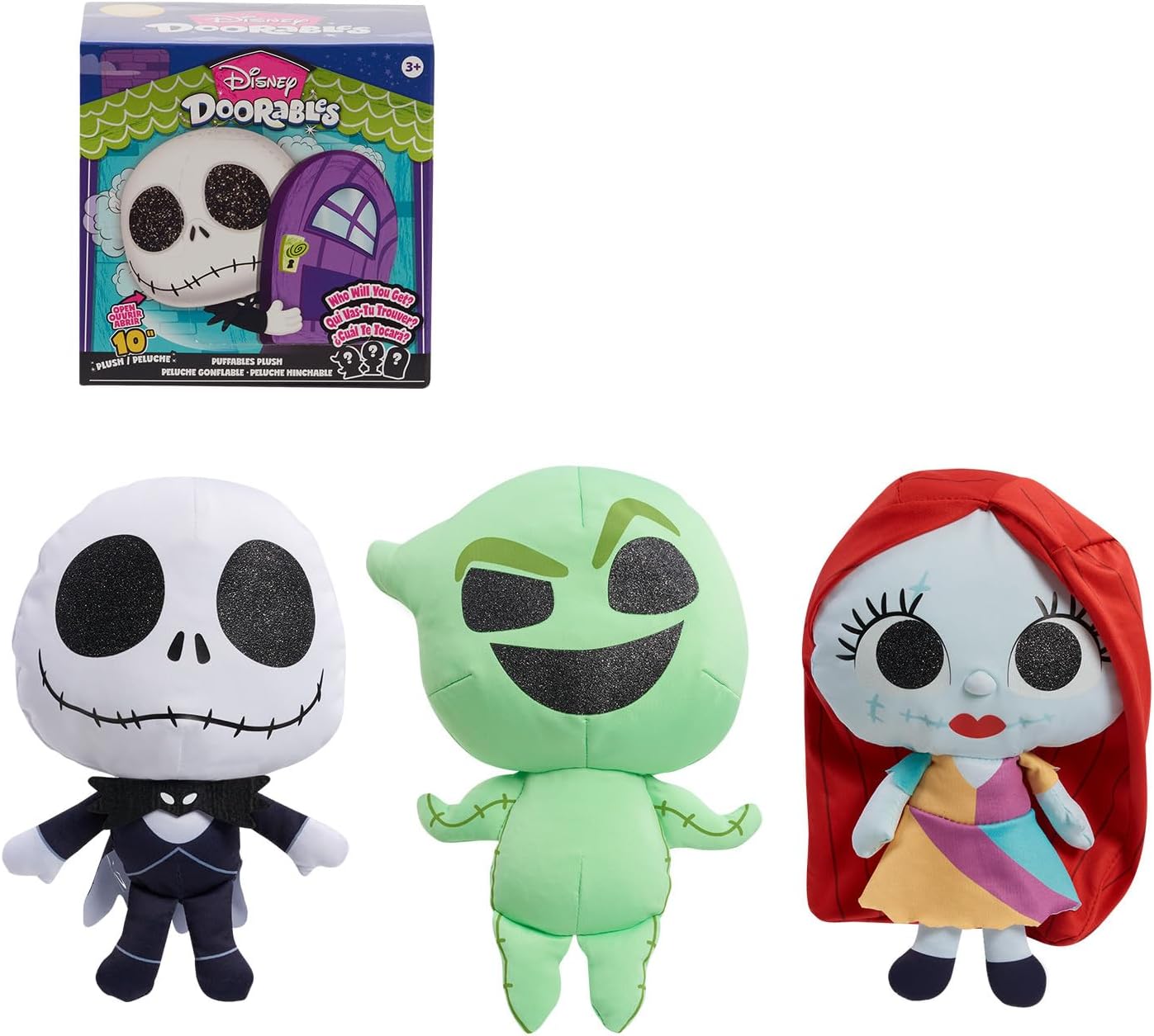 Disney Doorables Puffables Tim Burton’s The Nightmare Before Christmas, 10-inch Plush, Styles May Vary, Officially Licensed Kids Toys for Ages 3 Up