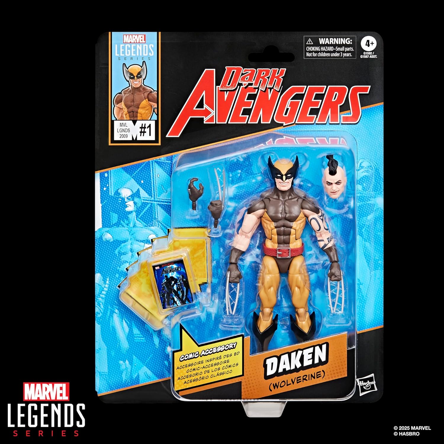 Marvel Legends Series Daken (Wolverine), Dark Avengers #1 (2009) Comics-Inspired Collectible 6-Inch Scale Action Figure with Character-Sized Comic Accessory