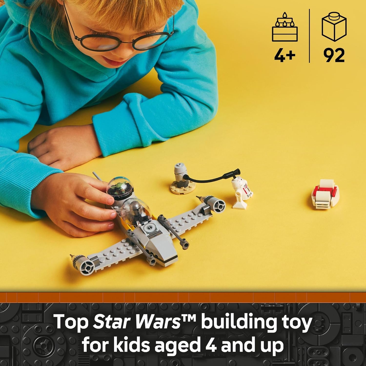 LEGO Star Wars: The Mandalorian Mando and Grogu's N-1 Starfighter Toddler Building Set - Star Wars Baby Yoda Toy for Kids, Boys & Girls, Ages 4+ - Educational Preschool Toy Gift for Birthdays - 75410