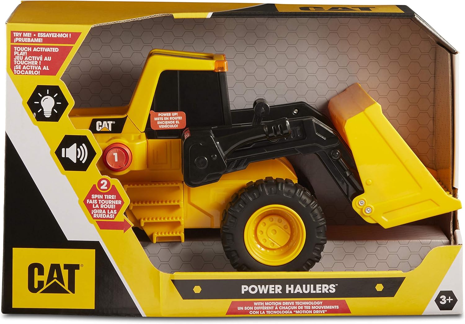 CAT Construction Toys, CAT Construction 11.5" Power Haulers Wheel Loader, Realistic Lights & Sounds, Motion Drive Technology, Working Features, and Interactive Play for Ages 3+