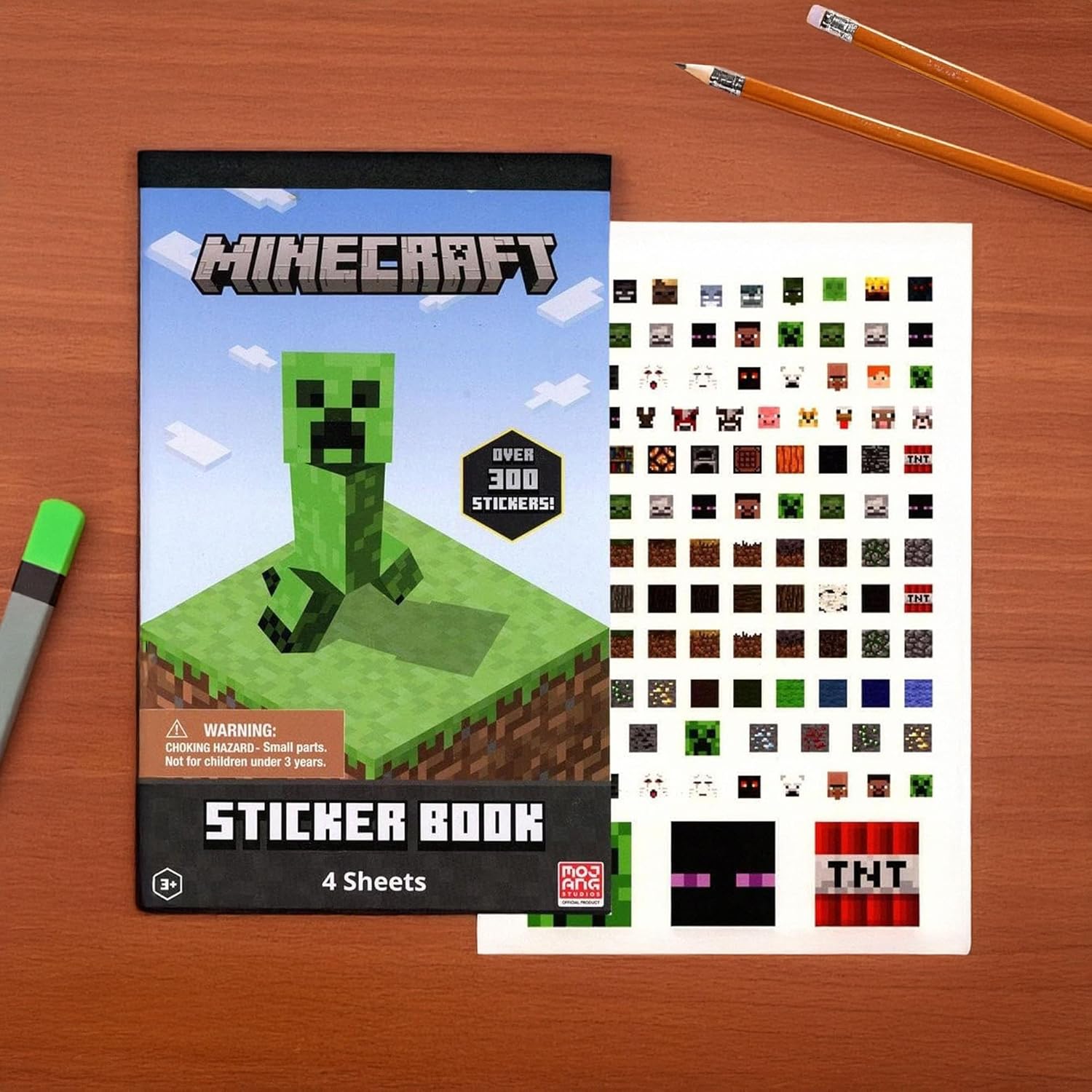 Minecraft 4 Sheet Sticker Pad, 200+ Stickers