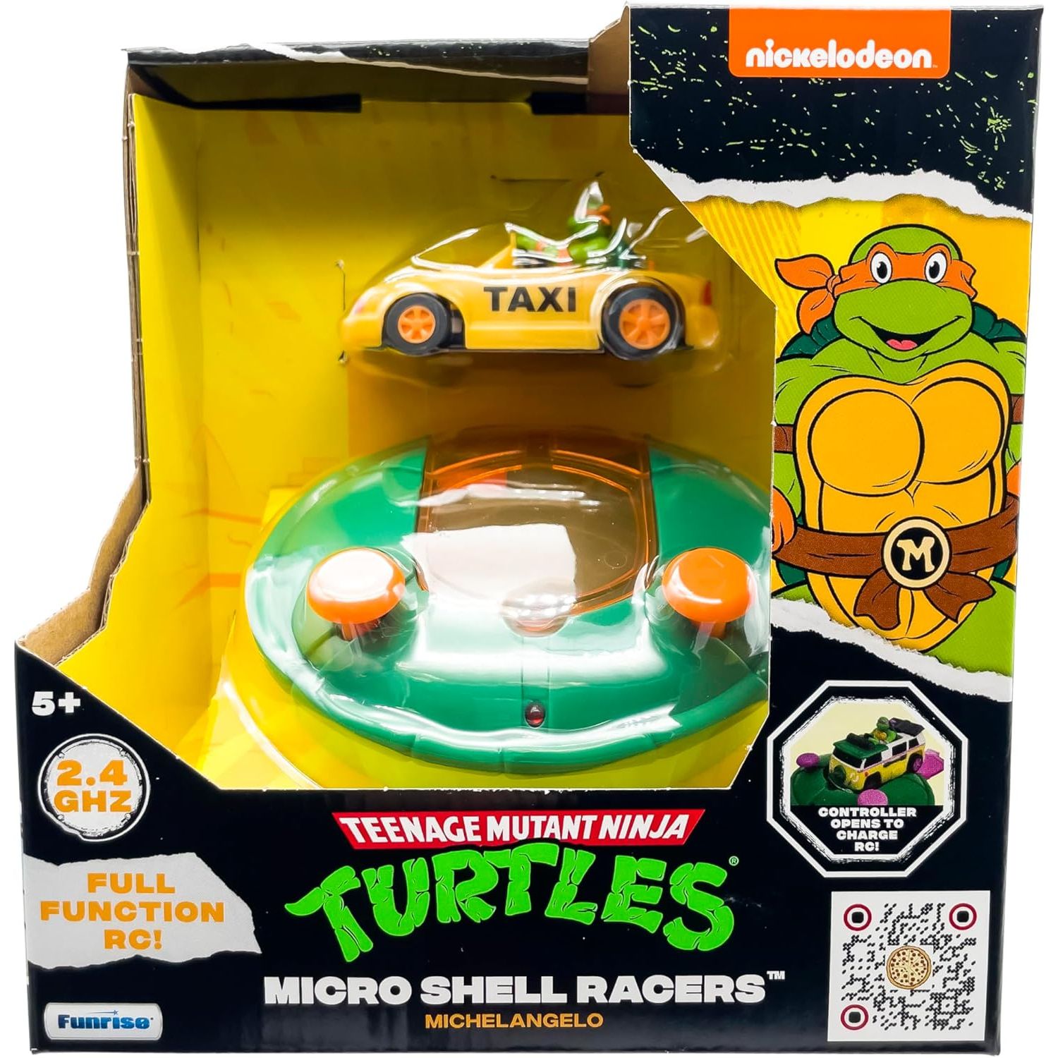 Teenage Mutant Ninja Turtles Toy, Michelangelo Micro Shell Racer Vehicle, TMNT Ninja Racing Toy for Kids, Classic Edition for Kids, Ages 3+