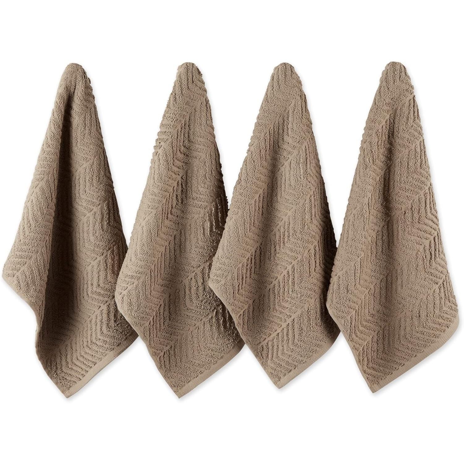 DII Luxury Barmop Collection Chevron Dishtowel Set, Aqua, 16x19, 4 Piece