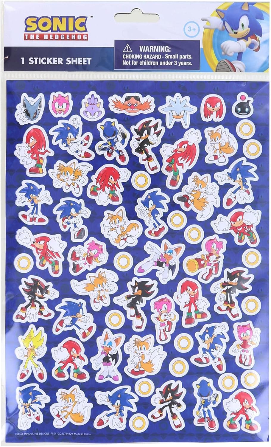 Sonic The Hedgehog Raised Sticker Sheet