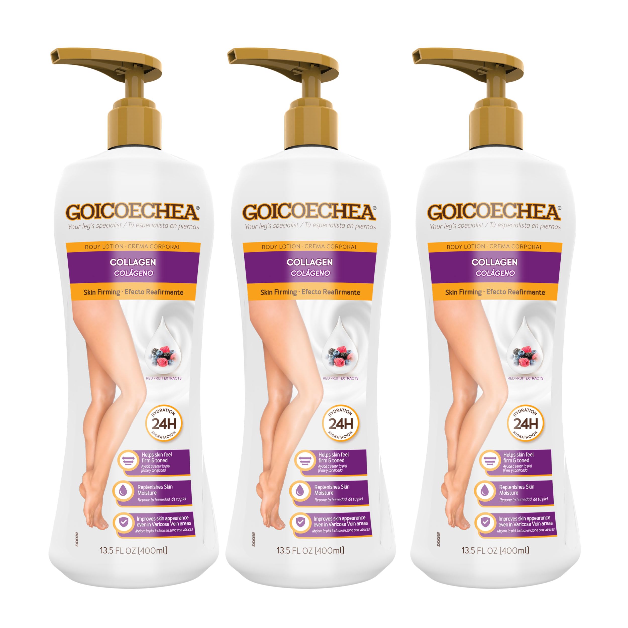 Goicoechea Skin Firming Cream | Body lotion with Collagen Elastin for Women, Skin Toned & Firming Lotion, Formula for Varicose Veins & Restless Legs, 24H Hydration, 13.5 oz, 1-Pack