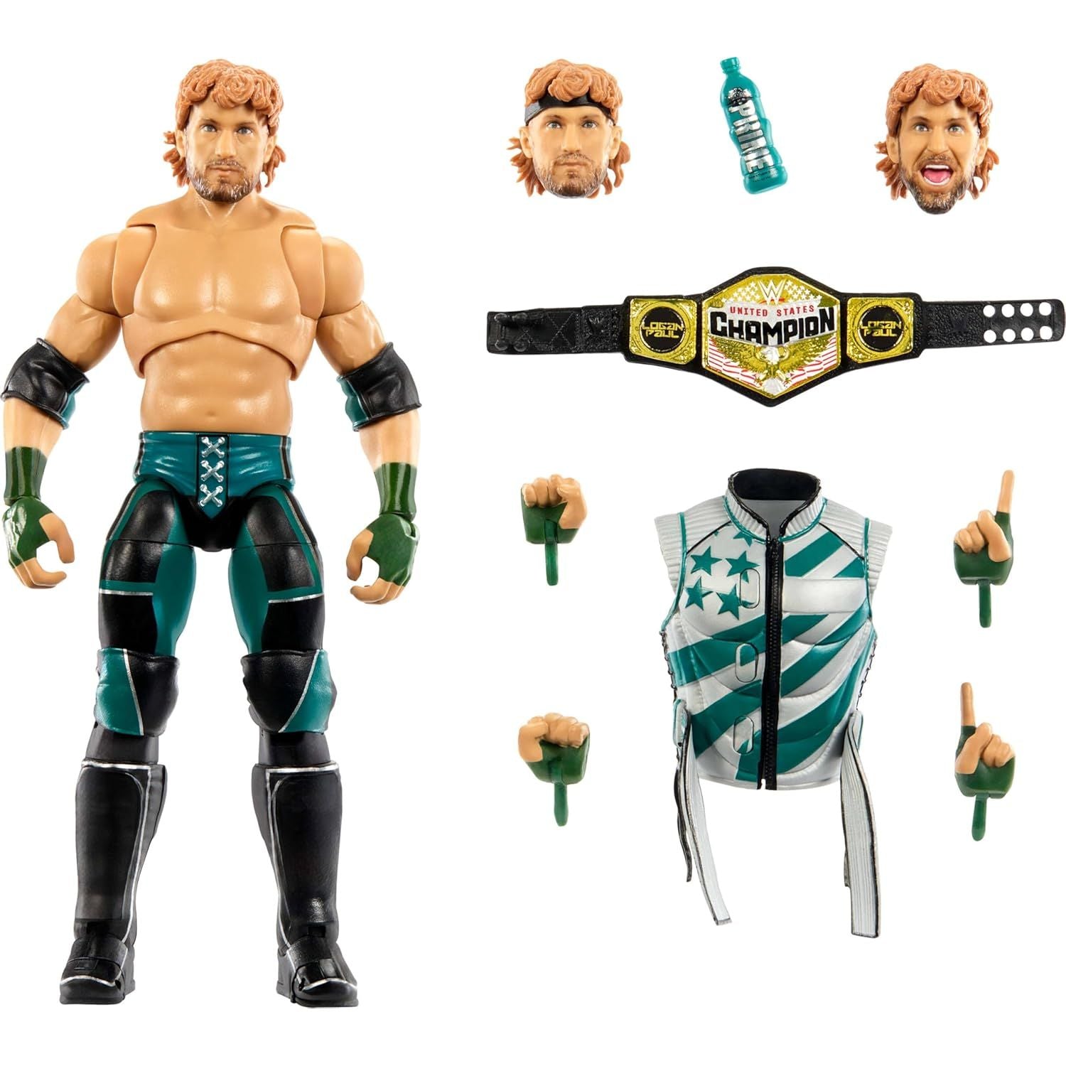 Mattel WWE Ultimate Edition Action Figure & Accessories Set, Logan Paul 6-inch Collectible with Swappable Heads & Hands, 30 Articulation Points