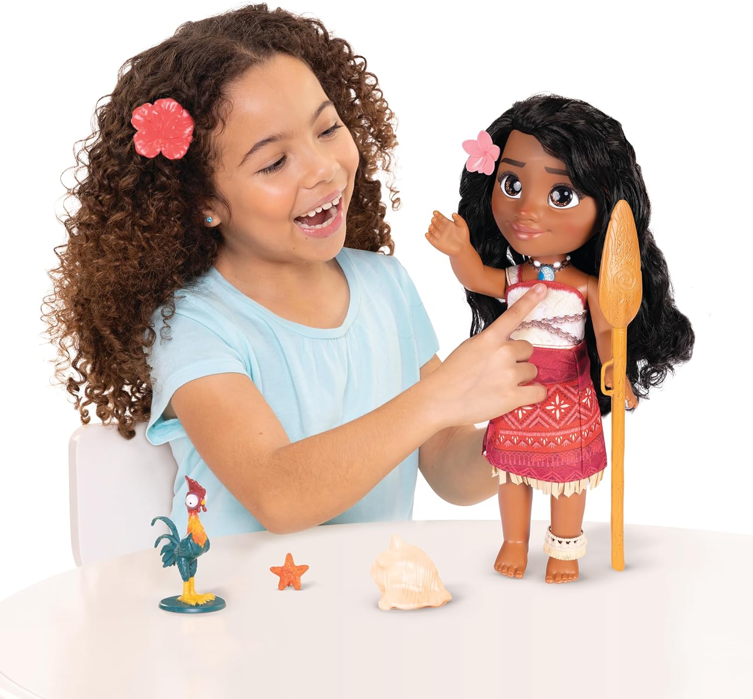 Disney Moana 2 My Singing Friend Moana Doll & Heihei Figure Playset for Girls Officially Licensed, Great Birthday Gift for Kids Girls and Boys