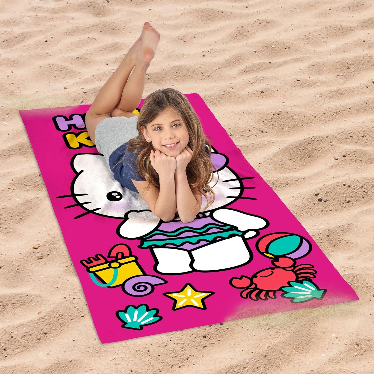 Northwest Hello Kitty Microfiber Beach Towel, 30" x 60", Hello Beach