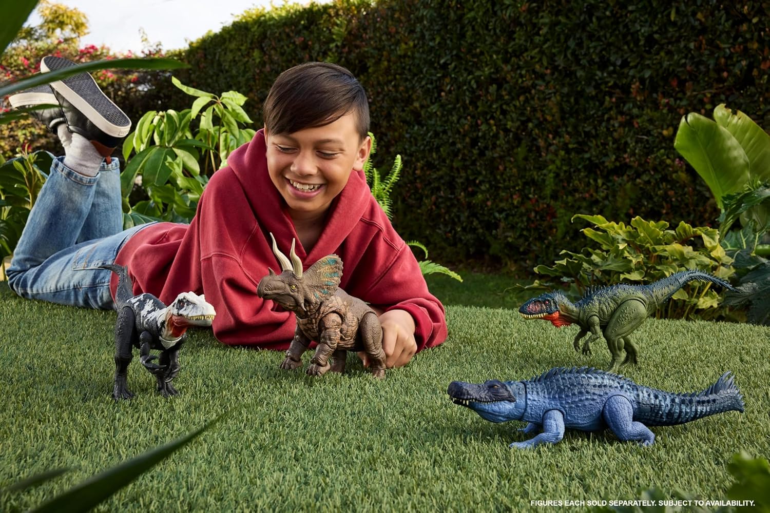 Mattel Jurassic World Rebirth Gigantic Thrashers Dinosaur Figure, Purussaurus Large Species Toy, 2 Rampage Attacks, Digital Play