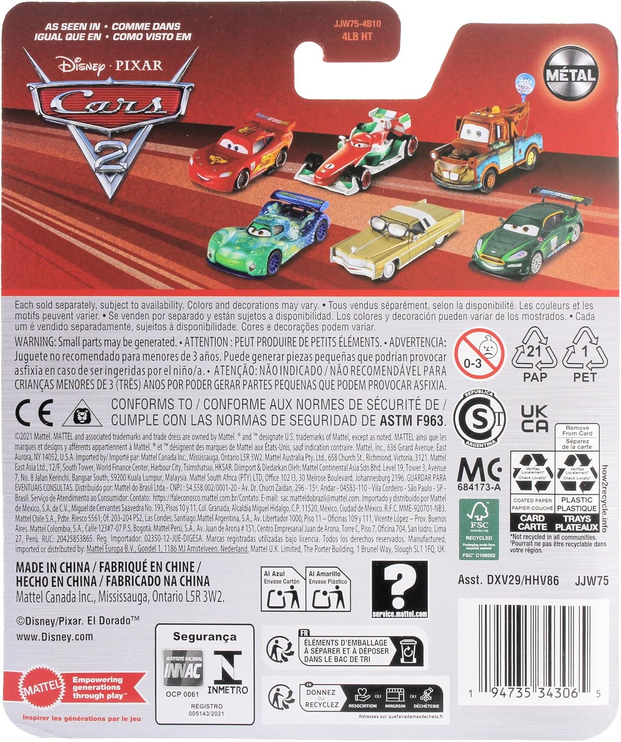Mattel Disney Cars 2026 1:55 Scale Diecast Swedish Race Car Flash Nilsson