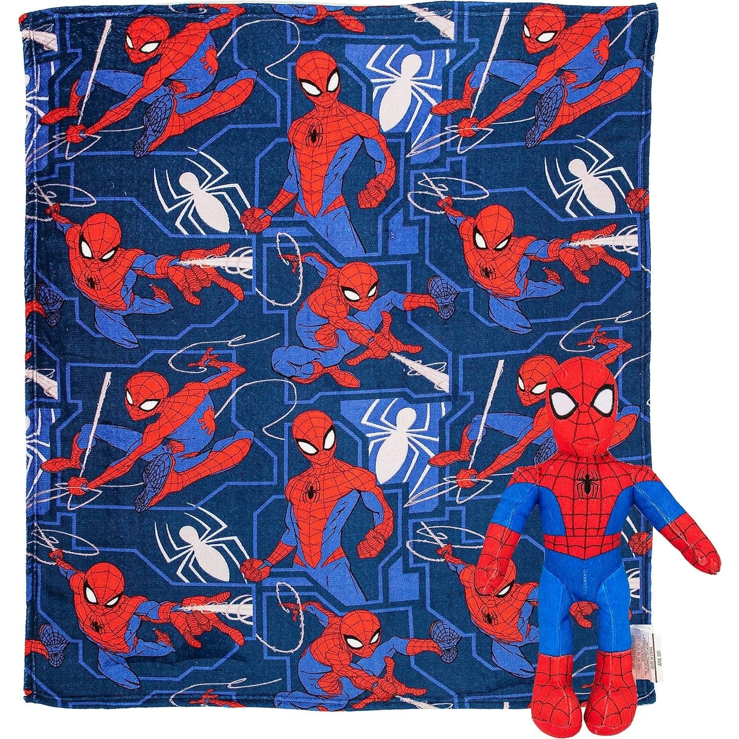 Northwest The Company Character Hugger Pillow & Silk Touch Throw Blanket Set, 40" x 50", Spider-Man - Fearless Spidey