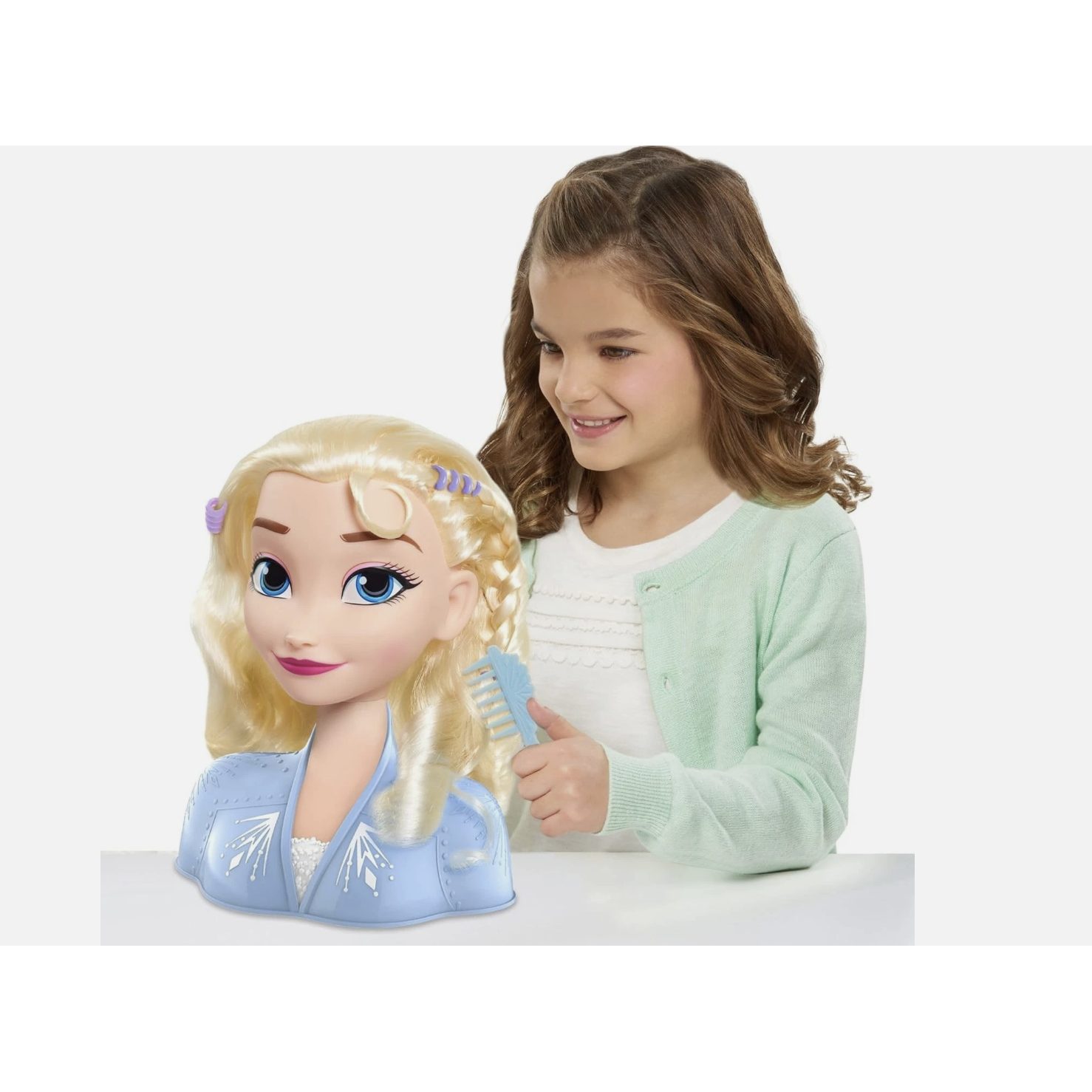 New-Disney Frozen 2 Elsa Styling Head, 14-pieces, Pretend Play, Kids Toys | Doll
