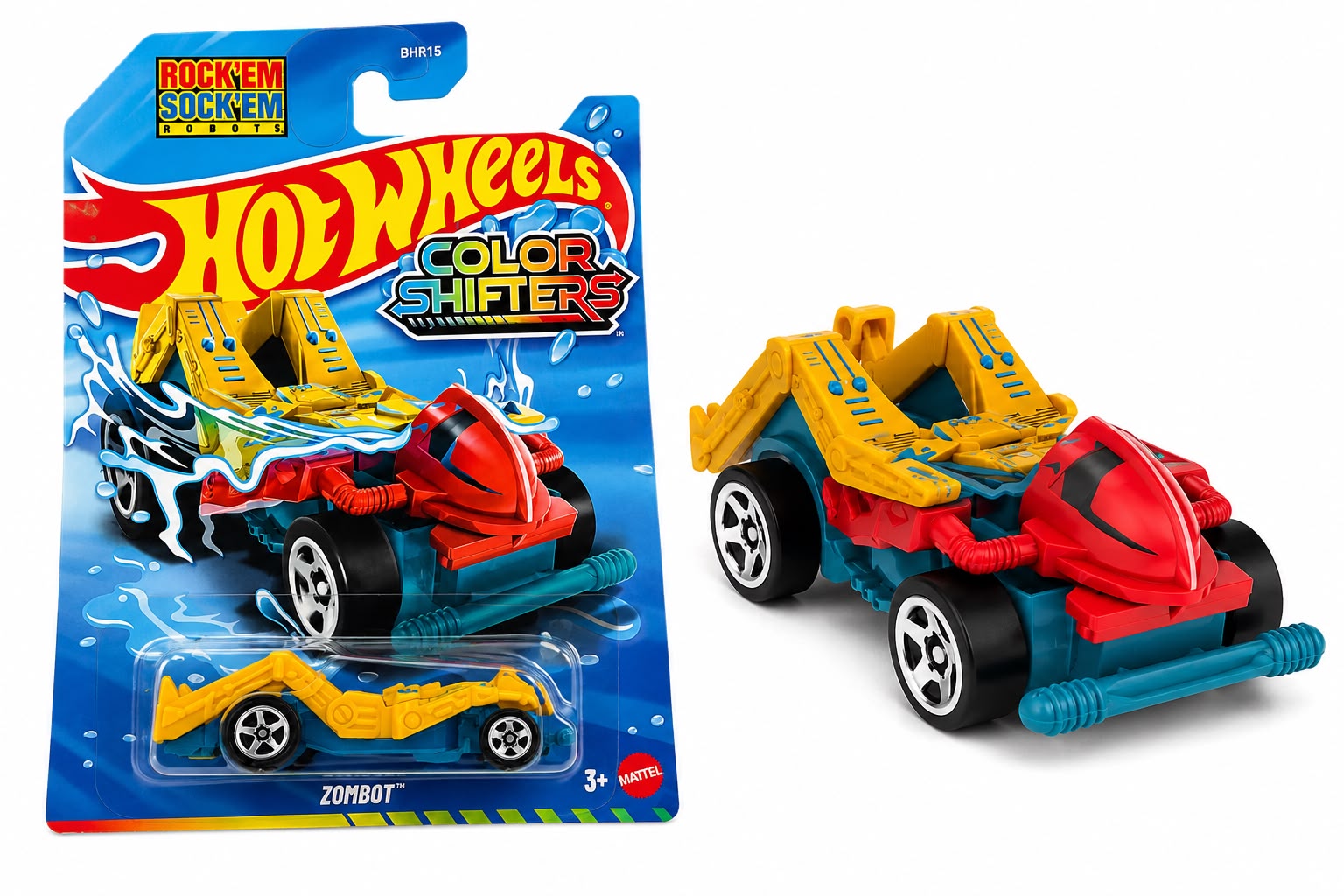 Hot Wheels Color Shifter Zombot for 3 Years & Above (Yellow)