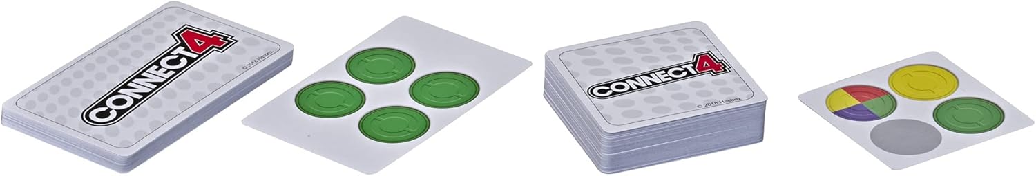 Hasbro Gaming Connect 4 Card Game for Kids, 2-4 Players 4-in-A-Row Game, Fun Summer Activities, Vacation Travel Essentials, Ages 8+