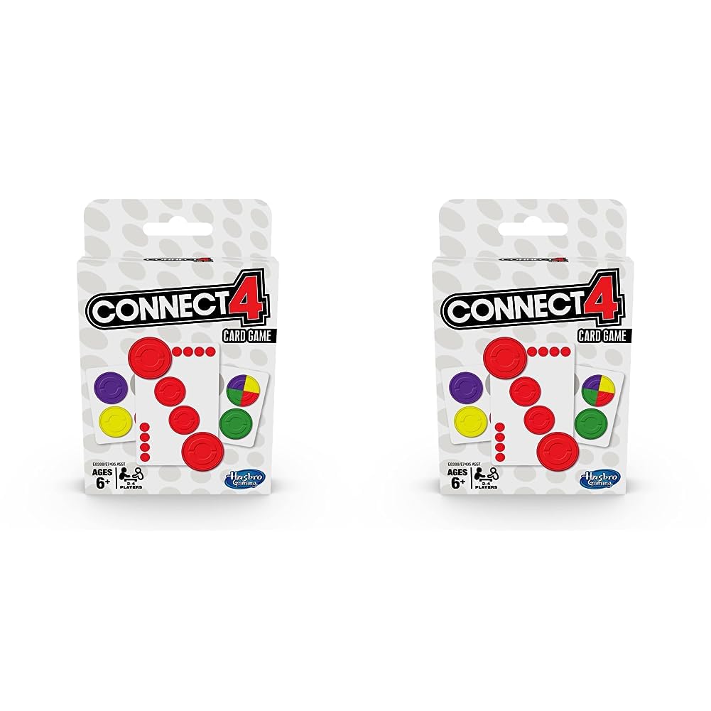 Hasbro Gaming Connect 4 Card Game for Kids, 2-4 Players 4-in-A-Row Game, Fun Summer Activities, Vacation Travel Essentials, Ages 8+