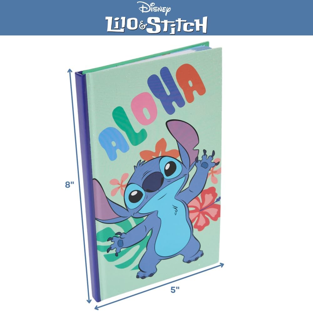 Innovative Designs Disney Stitch Sparkle Journal Set for Kids, Journal Kit with Stickers and Gems