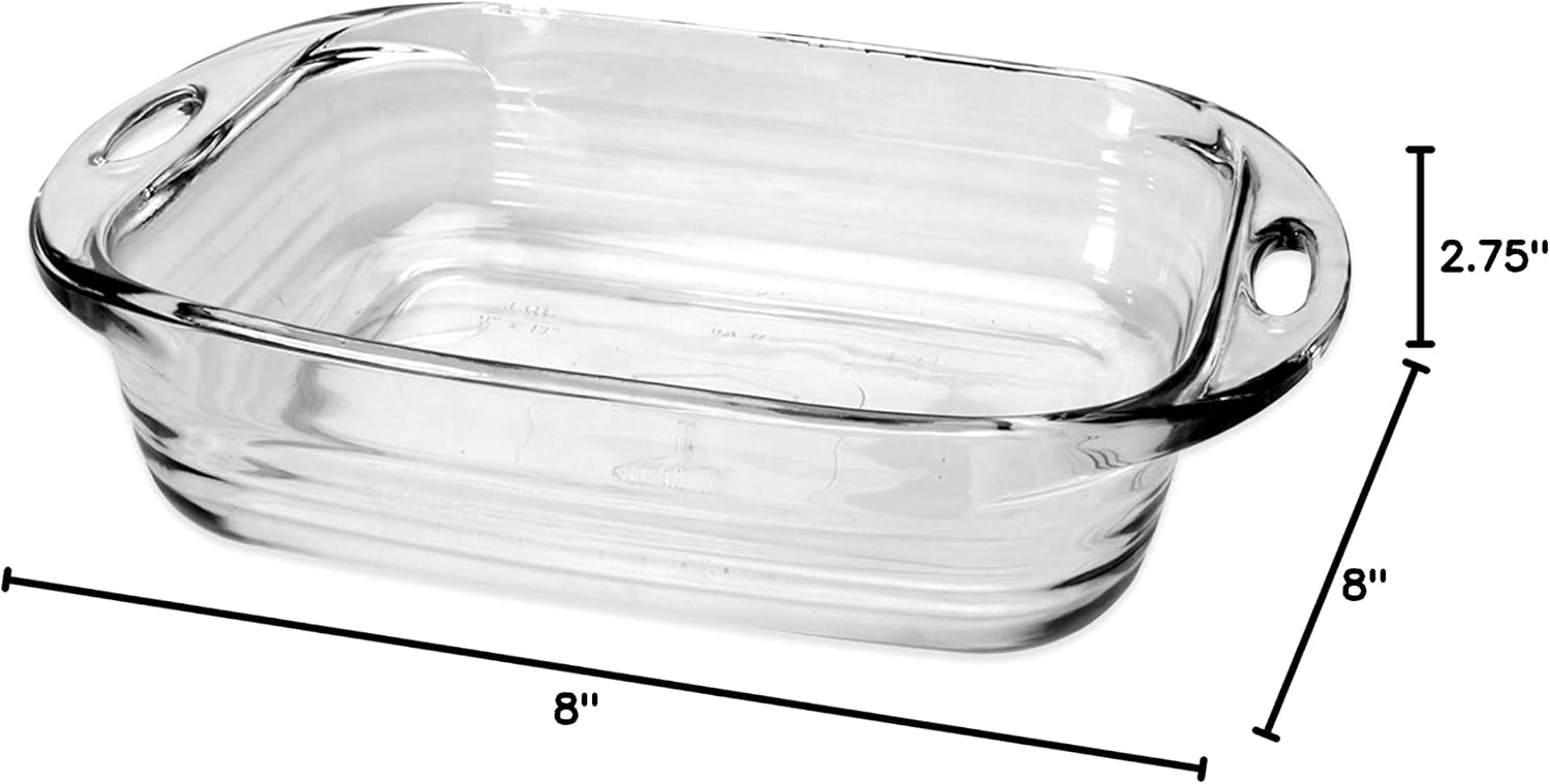 Anchor Hocking Baked by FireKing Premium 2 QT 8 X 8 Square Cake Dish