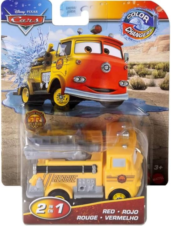 Cars Red Firetruck Color Changers! Expose to Water to Shift Colors! Diecast Childrens Toy