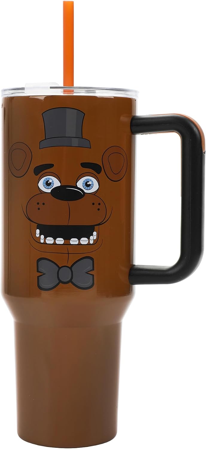 Bioworld Five Nights at Freddy's Tumbler 40-oz Stainless Steel Insulated Travel Mug with Straw