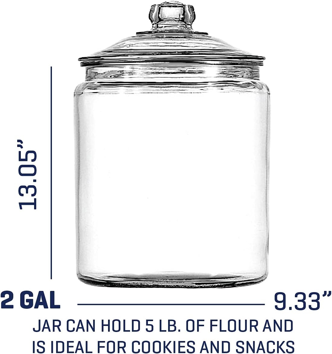 Anchor Hocking Heritage Hill 2 Gallon Glass Jar with Lid