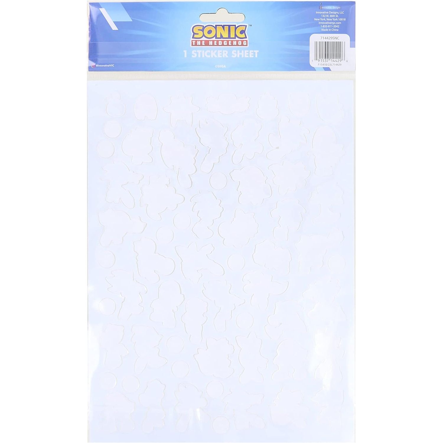 Sonic The Hedgehog Raised Sticker Sheet