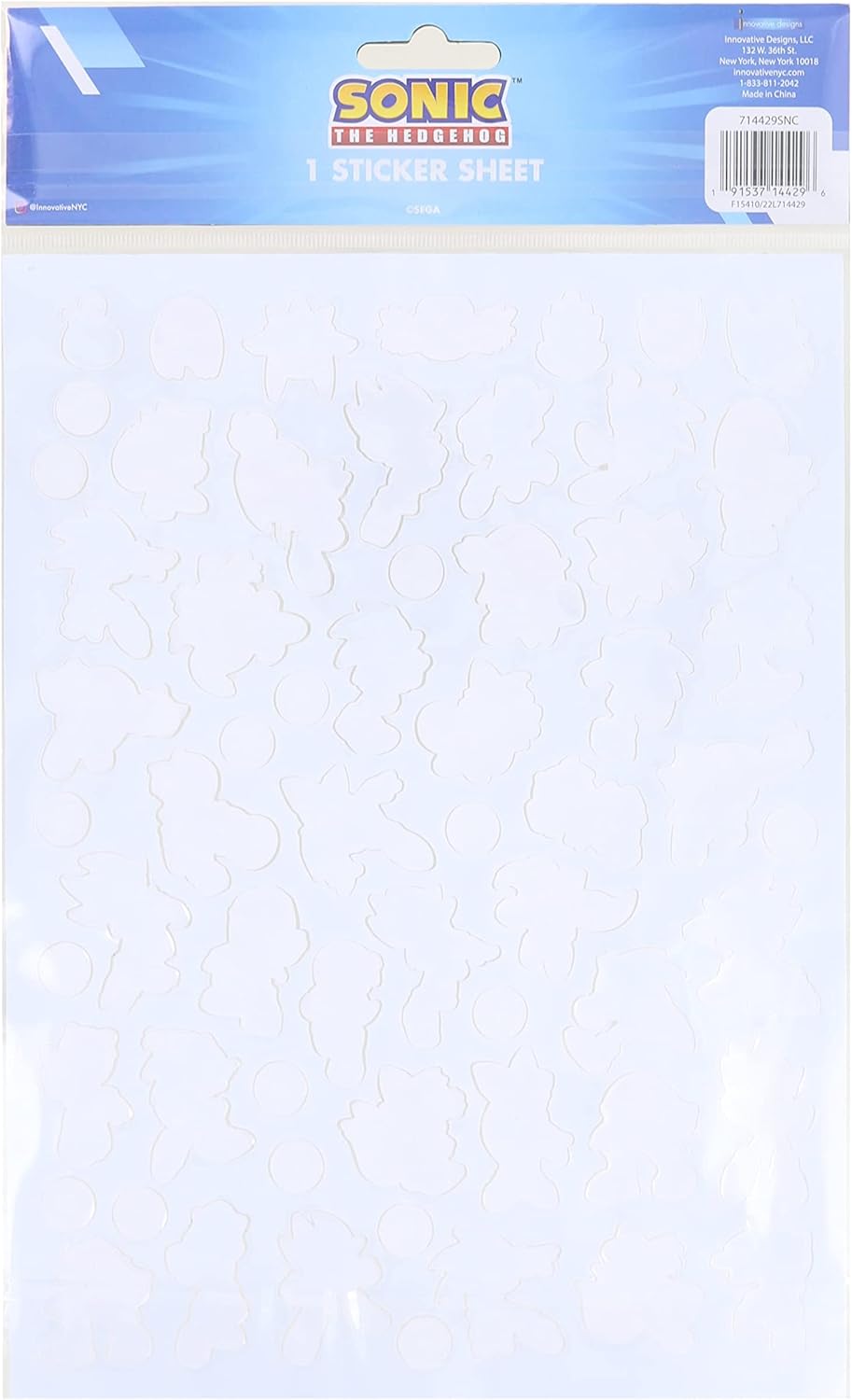 Sonic The Hedgehog Raised Sticker Sheet