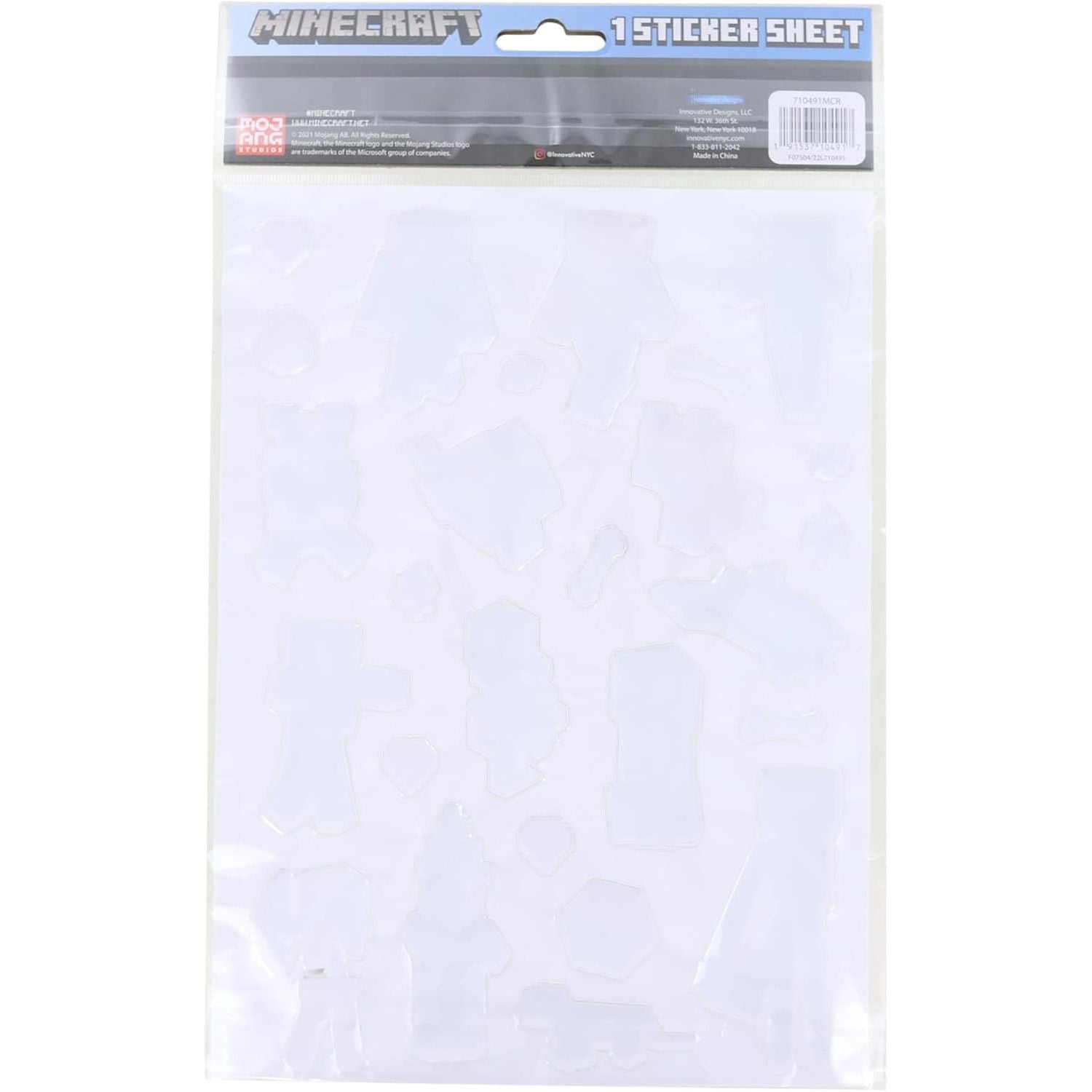 Minecraft Raised 3D Stickers | One Sheet