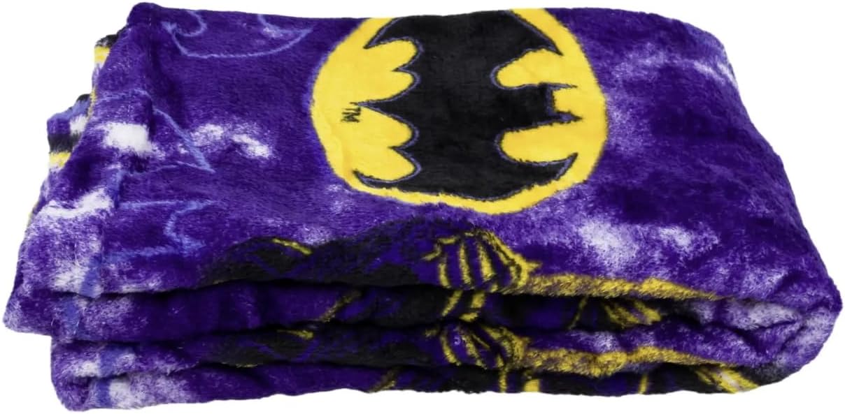 Northwest DC Batman Silk Touch Throw Blanket, Purple, 40 x 50 Inches, Polyester, Superhero Theme