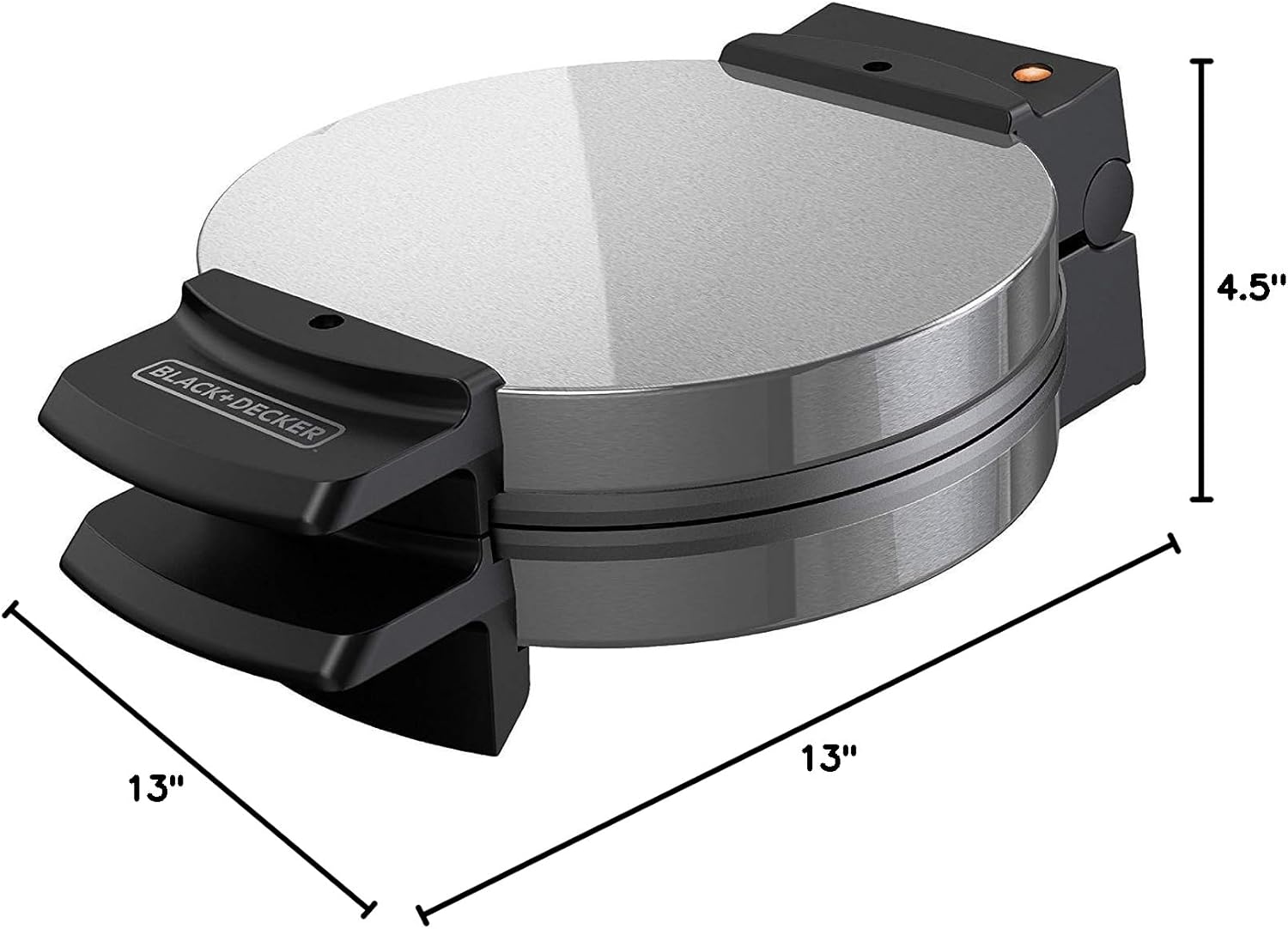 BLACK+DECKER WMB500 Traditional Belgian-Style Waffle Maker, Stainless Steel