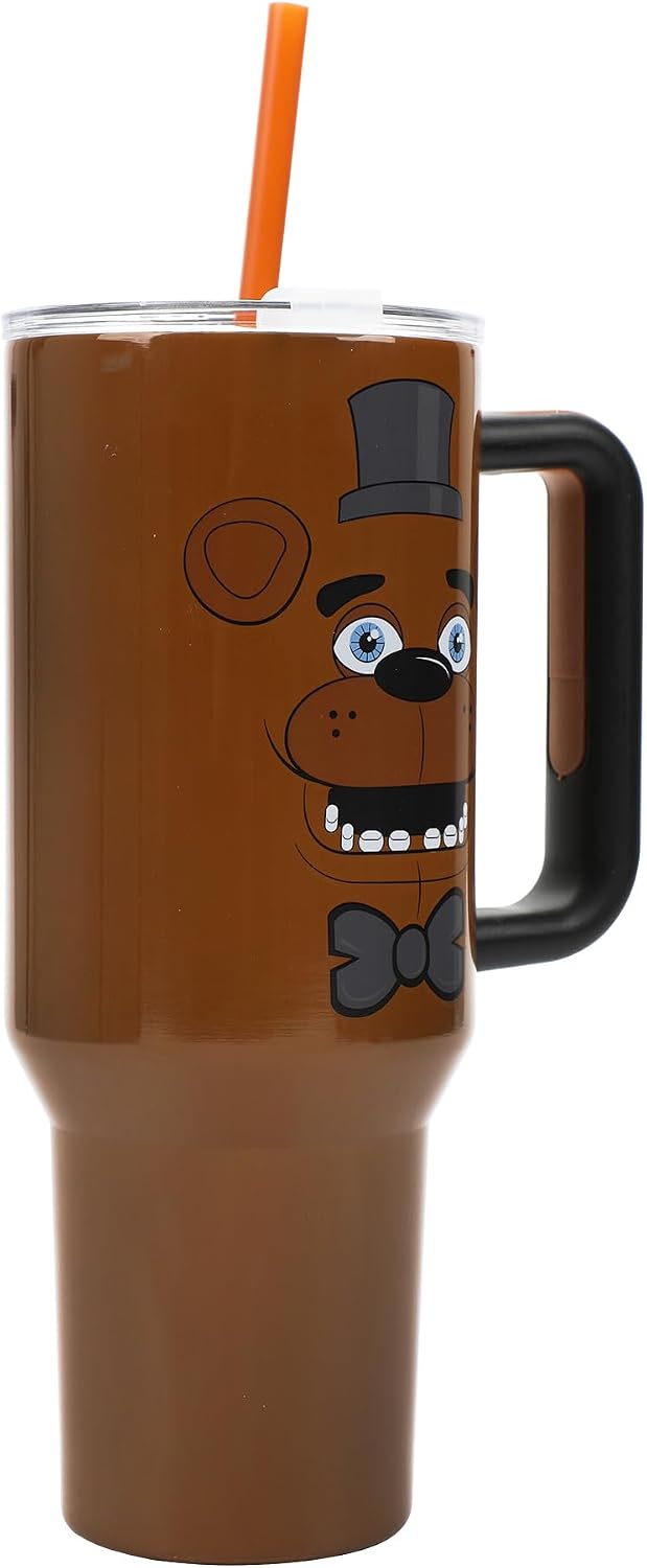Bioworld Five Nights at Freddy's Tumbler 40-oz Stainless Steel Insulated Travel Mug with Straw